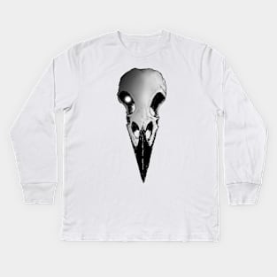 Dark Raven Skull Kids Long Sleeve T-Shirt